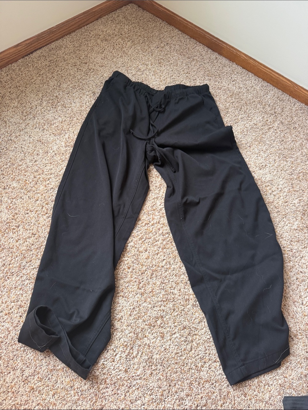 American Eagle Outfitters Black wide leg Drawstring Joggers women's